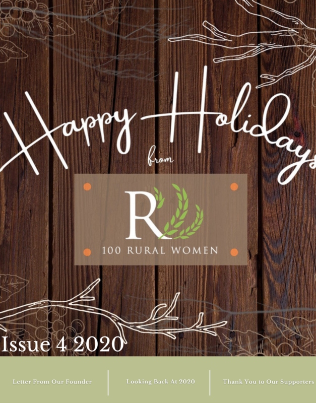 A graphic wishing everyone happy holidays from 100 Rural Women.