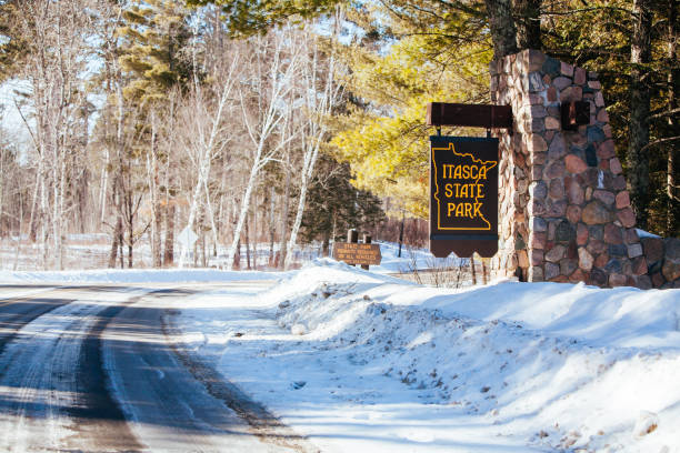 A picture of the Itasca National Park sign.