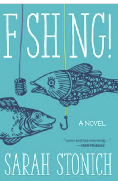 Fishing Book Cover showing drawn fish and fishing lines.