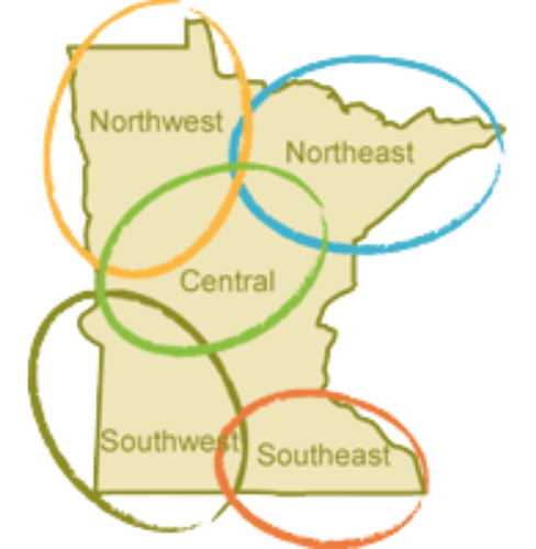 A picture showing the five regions of Minnesota.