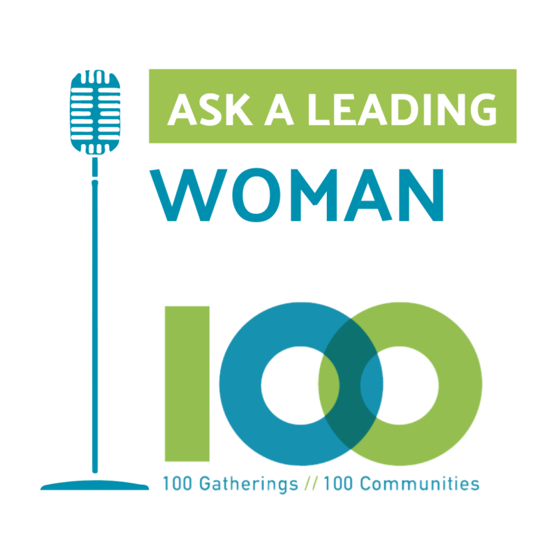 A graphic promoting Ask A Leading Woman by 100 Rural Women.